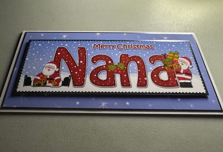 Large DL Merry Christmas NANA with Santa 3D decoupage by Erika Sissons