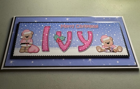Large DL Merry Christmas IVY 3D decoupage by Erika Sissons