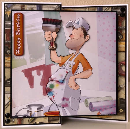 Painter and Decorator Dude 8x8 Card Front by Erika Sissons