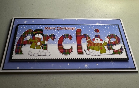 Large DL Merry Christmas ARCHIE insert by Erika Sissons