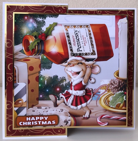 Mrs Christmas Brandy Mouse 8x8 Quick Card by Erika Sissons