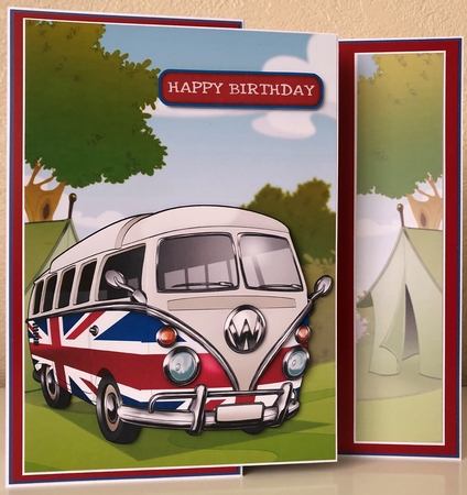 Camper Van Union Jack Decoupage Sheet by Erika Sissons