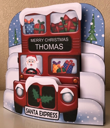 3D Christmas Santa Express THOMAS Pop Out Card Kit by Erika Sissons