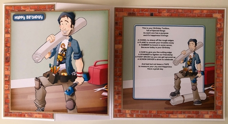 Carpet Fitter Dude Blue 8x8 Insert by Erika Sissons