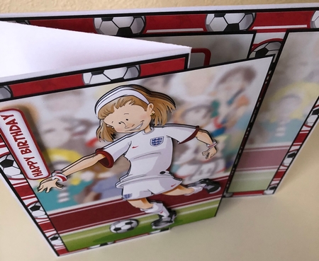 White and Red Football Girl by Erika Sissons
