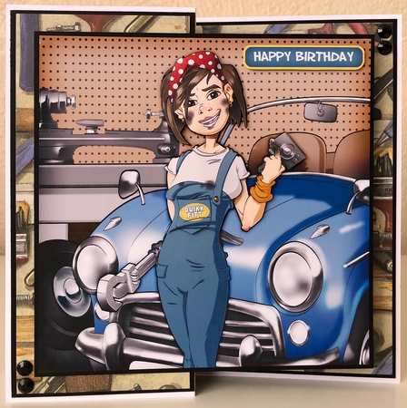 Mechanic Dudess 8x8 Quick Card by Erika Sissons