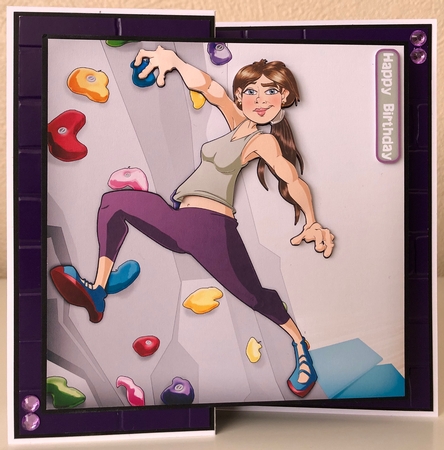 Indoor Climber Dudess 8x8 Quick Card by Erika Sissons