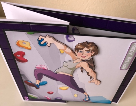 Indoor Climber Dudess 8x8 Quick Card by Erika Sissons