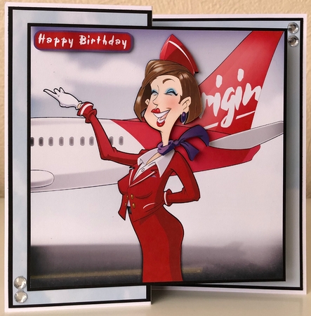 Air Hostess Red 8x8 Quick Card by Erika Sissons