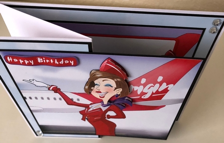Air Hostess Red 8x8 Quick Card by Erika Sissons