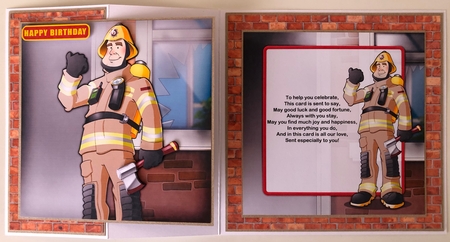 Fireman Dude Sand Uniform 8x8 Insert by Erika Sissons