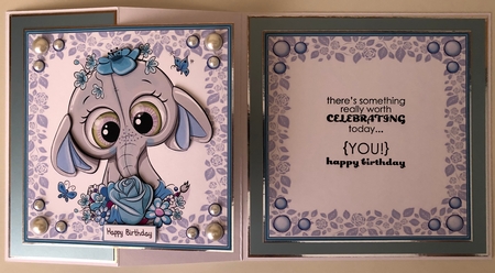 Pretty blue frame with corner brad insert 8x8 by Erika Sissons