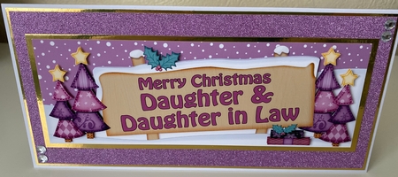 Large DL Merry Christmas DAUGHTER & DAUGHTER IN LAW with Santa 3D decoupage by Erika Sissons