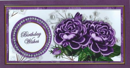 Dpurple Roses Birthday Wishes Dl Decoupage Topper by Erma Thompson