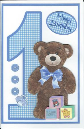 Birthday Bear (boy) 1 Year Old by Erma Thompson