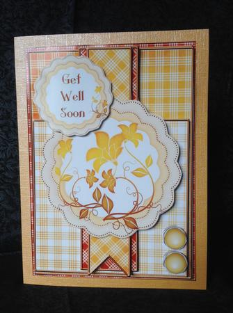 Scallop Circle Sketch - Autumn Checks by Erma Thompson