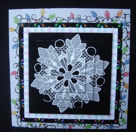 Lace Snowflake on Black by Erma Thompson