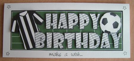 Football Fan Birthday (black & White) Large Dl by Eunice Roberts