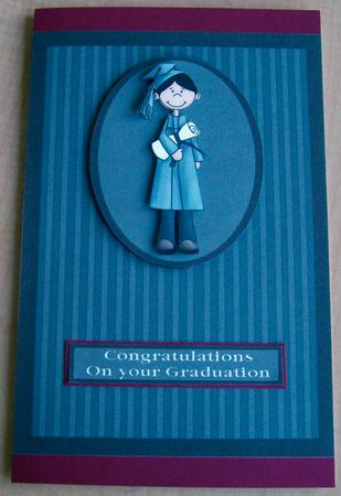 Male Graduation Decoupage Card Front by Eunice Roberts