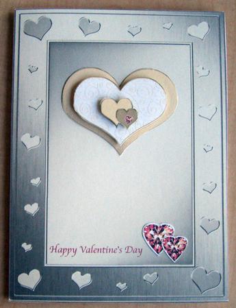 A4 Metallic Romantic Hearts Plain Card Base by Eunice Roberts