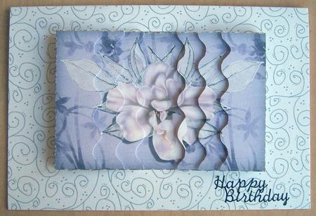 Pretty Purple Flower Wavey Edge Side Stacker by Eunice Roberts