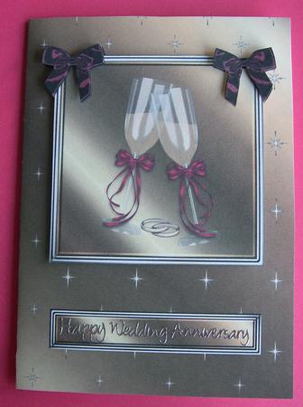 Champagne Flutes Cut and Fold Card by Eunice Roberts