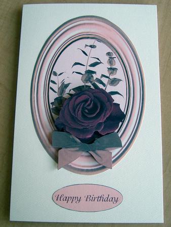 Red Rose in Apricot Glass Frame by Eunice Roberts