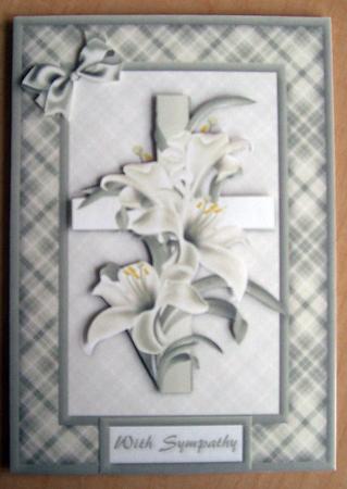 Lilies on Cross Quick Card by Eunice Roberts