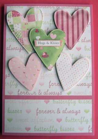 Hugs and Kisses Valentines Day Card by Eunice Roberts