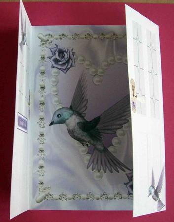 Beautiful Purple Humming Bird, Gatefold by Eunice Roberts