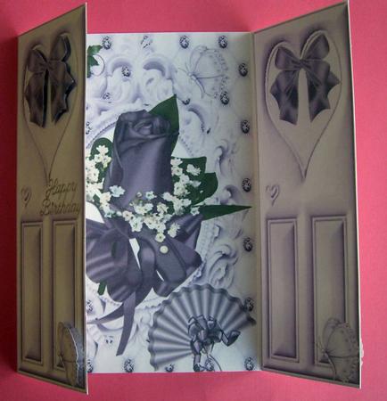 Purple Rose with Butterfly, Gatefold by Eunice Roberts