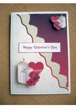 Roses and Candles with Heart for Valentine by Eunice Roberts