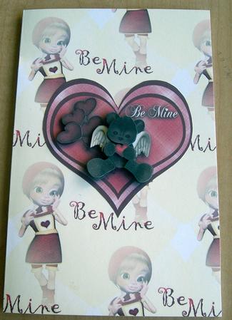Be Mine Cute Girl Background Sheet by Eunice Roberts