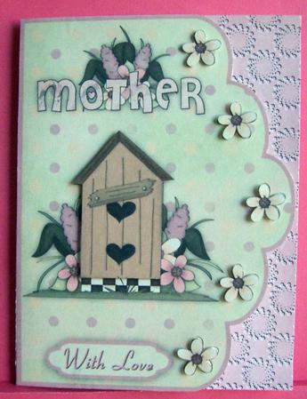 Flowers for Mother A4 Scallop Edge Card Front by Eunice Roberts