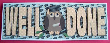 Graduation Owl Large Dl (blue) by Eunice Roberts