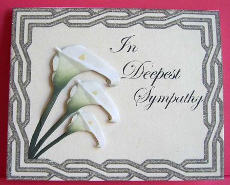 Three Callas Sympathy Card Topper / Card Front by Eunice Roberts