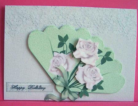 Roses and Fan Quick Card by Eunice Roberts