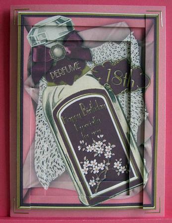 Plum Perfume 18th Birthday 7x5in Spiral Edge Stacker by Eunice Roberts
