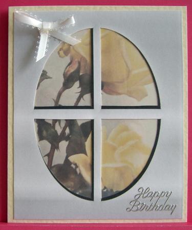 Window Card Silver Yellow Rose by Eunice Roberts