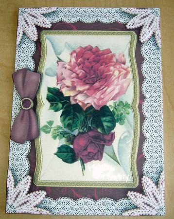 Rose Envelope Book Style Cut N Fold Card by Eunice Roberts