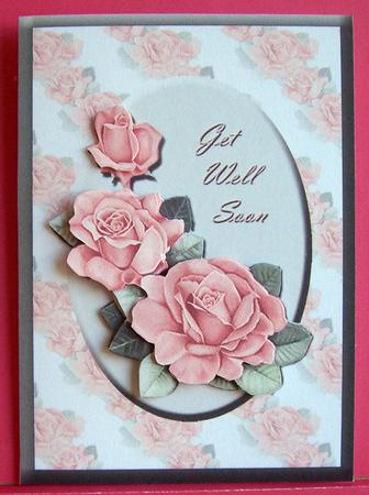 Peachy Roses - Get Well by Eunice Roberts