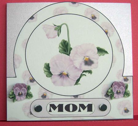 Large Pansy Card Front Mom Mam Mum by Eunice Roberts