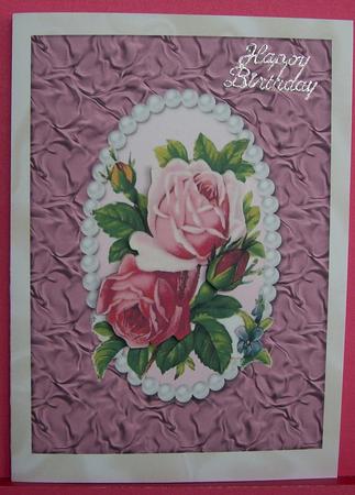 Shades of Pink Roses in Pearl Frame A4 Topper by Eunice Roberts