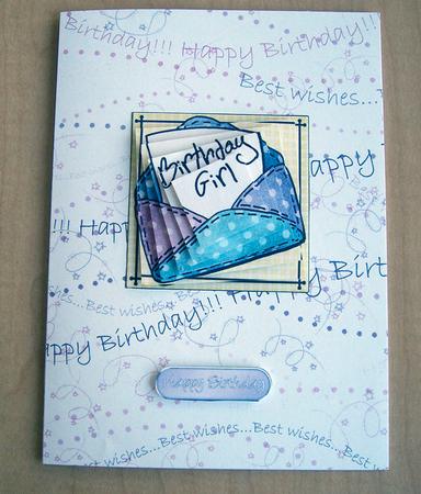 Birthday Girl Letter Twisted Pyramage Sheet by Eunice Roberts