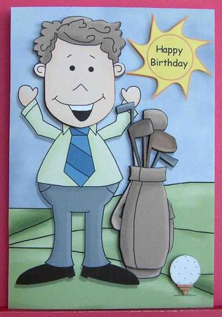 Golfing Fathers Day/male Birthday Quick Card Front by Eunice Roberts