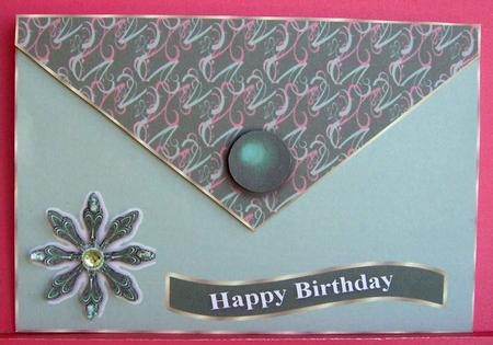 Teal Birthday Envelope by Eunice Roberts