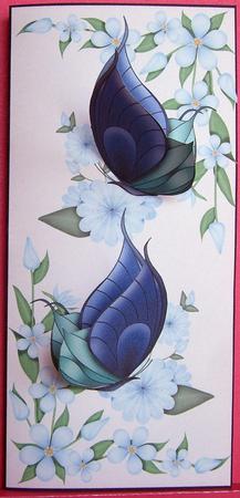 Voucher Card - Blue Butterflies by Eunice Roberts