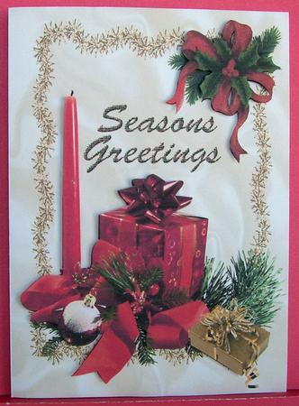 Pretty Red Candle, and Christmas Holly,a4 by Eunice Roberts