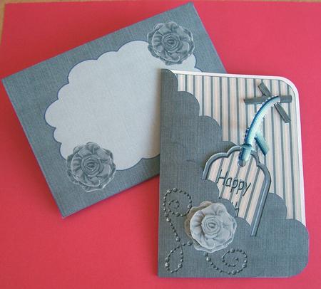 Denim Look Scalloped Pocket Card Kit by Eunice Roberts