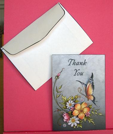 Mini Thank You Butterfly and Flowers by Eunice Roberts